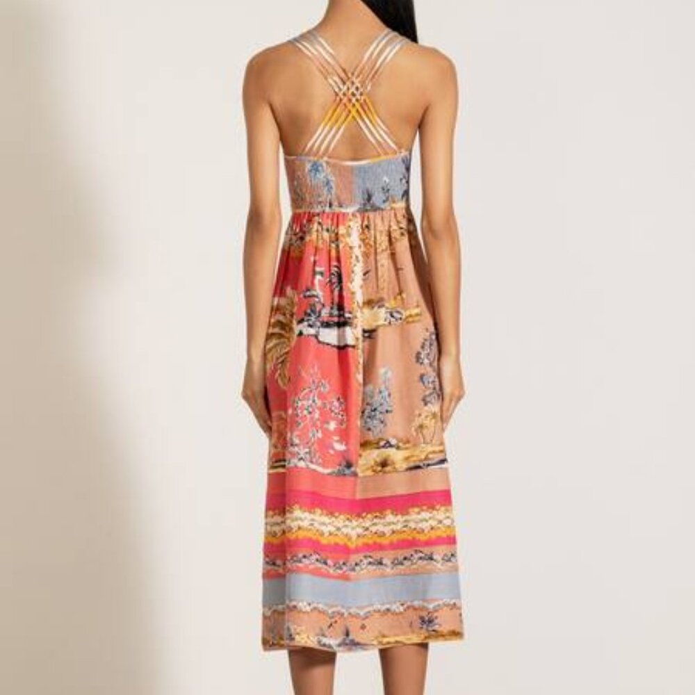NWT Ranna Gill Midi Dress Linen XS - Picture 3 of 12